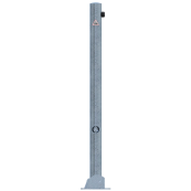 Barrier posts | Steel tube  60 x 2,5 mm | foldable | with triangular locking mechanism | to be fixed by plugswith base plate 100 x 150 mm | hot-dip galvanized | without eyelet